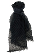 ISSEY MIYAKE Gradation Ramie Pleats Stole Black