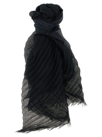 ISSEY MIYAKE Gradation Ramie Pleats Stole Black