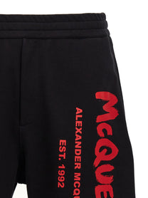 Alexander McQueen Graffiti Bermuda Shorts Black