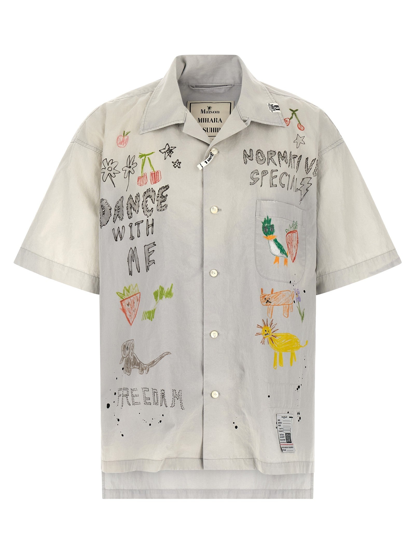Maison MIHARA YASUHIRO Graffiti Print Shirt Grey