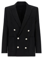 Balmain Grain De Poudre Blazer Black