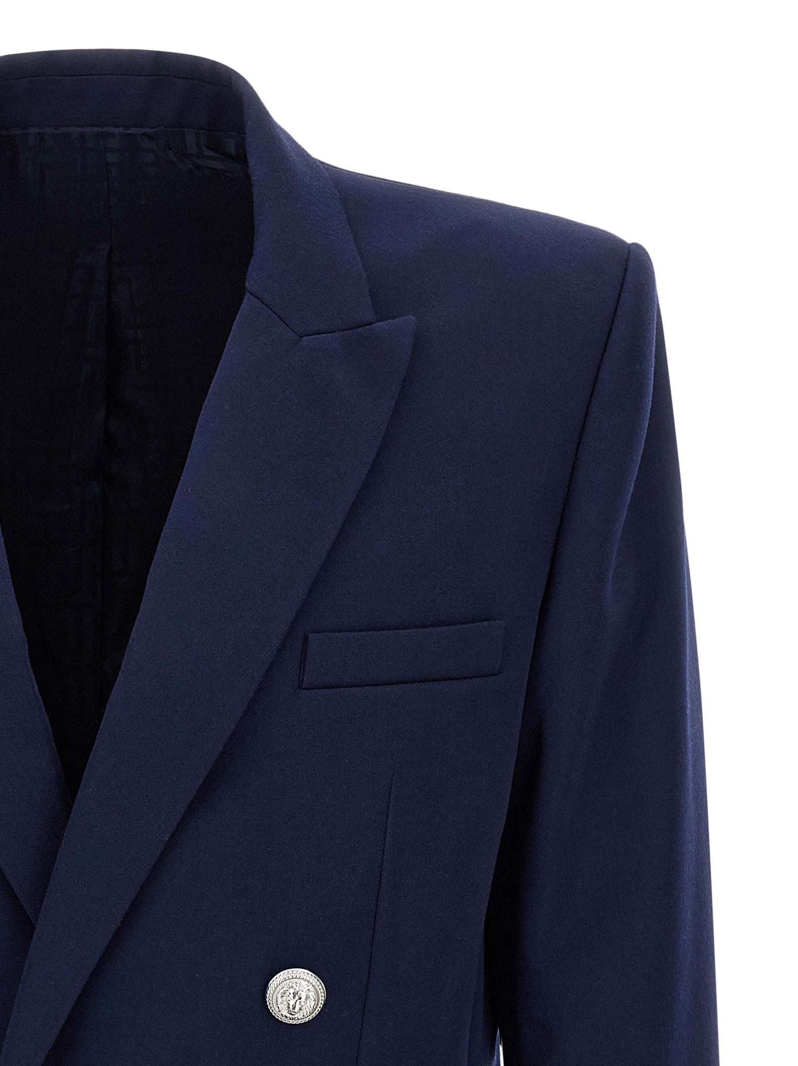 Balmain Grain De Poudre Blazer Blue