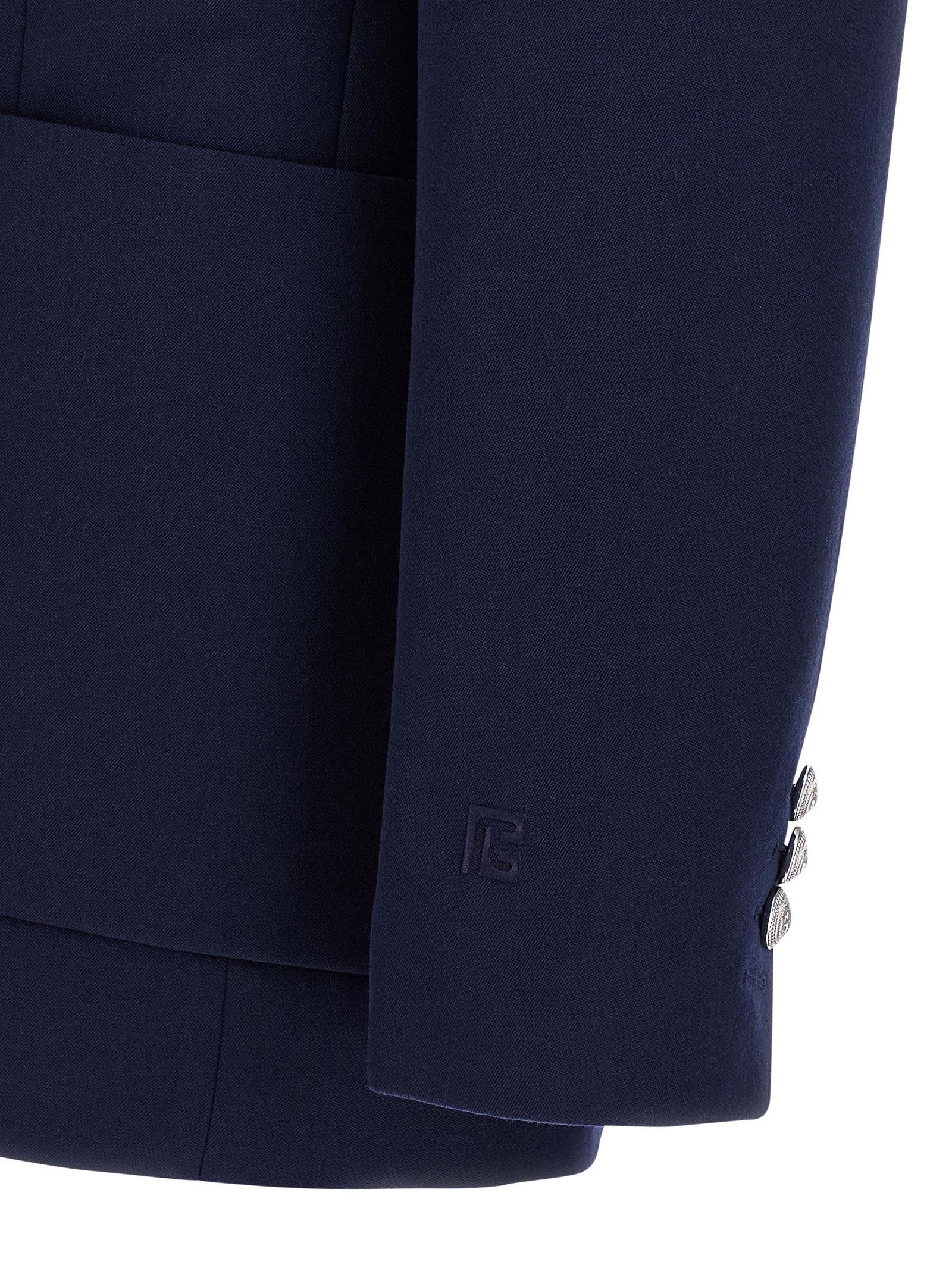 Balmain Grain De Poudre Blazer Blue