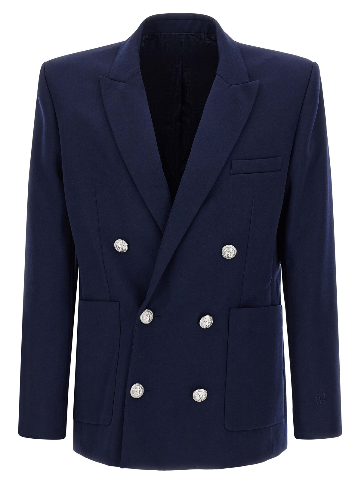 Balmain Grain De Poudre Blazer Blue