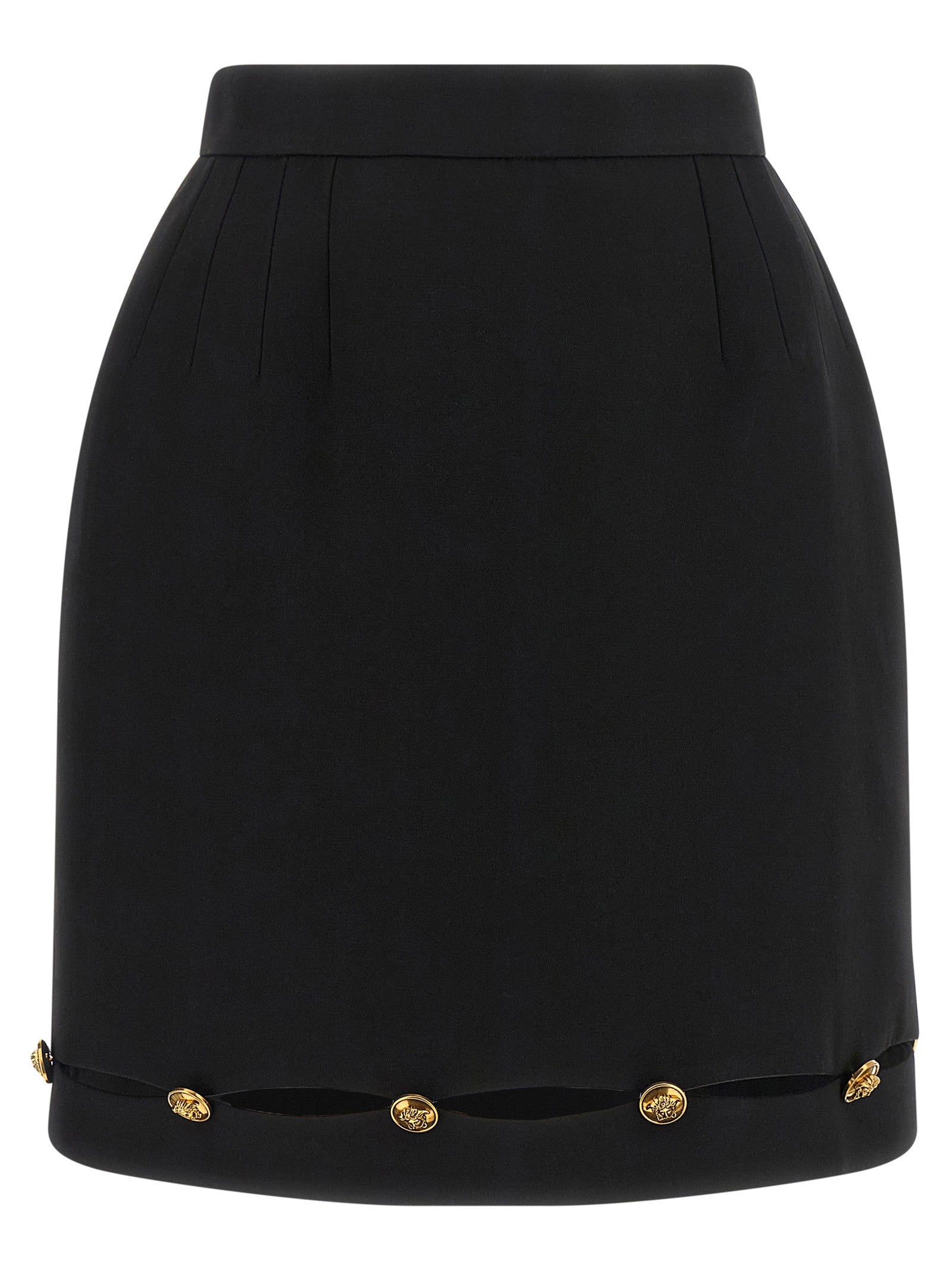 Versace Grain De Poudre Wool Skirt Black
