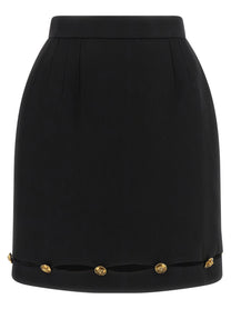 Versace Grain De Poudre Wool Skirt Black