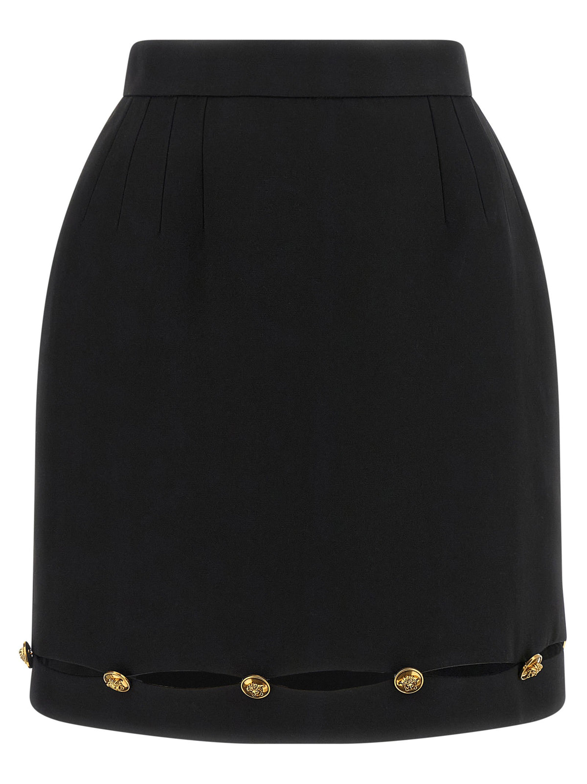 Versace Grain De Poudre Wool Skirt Black