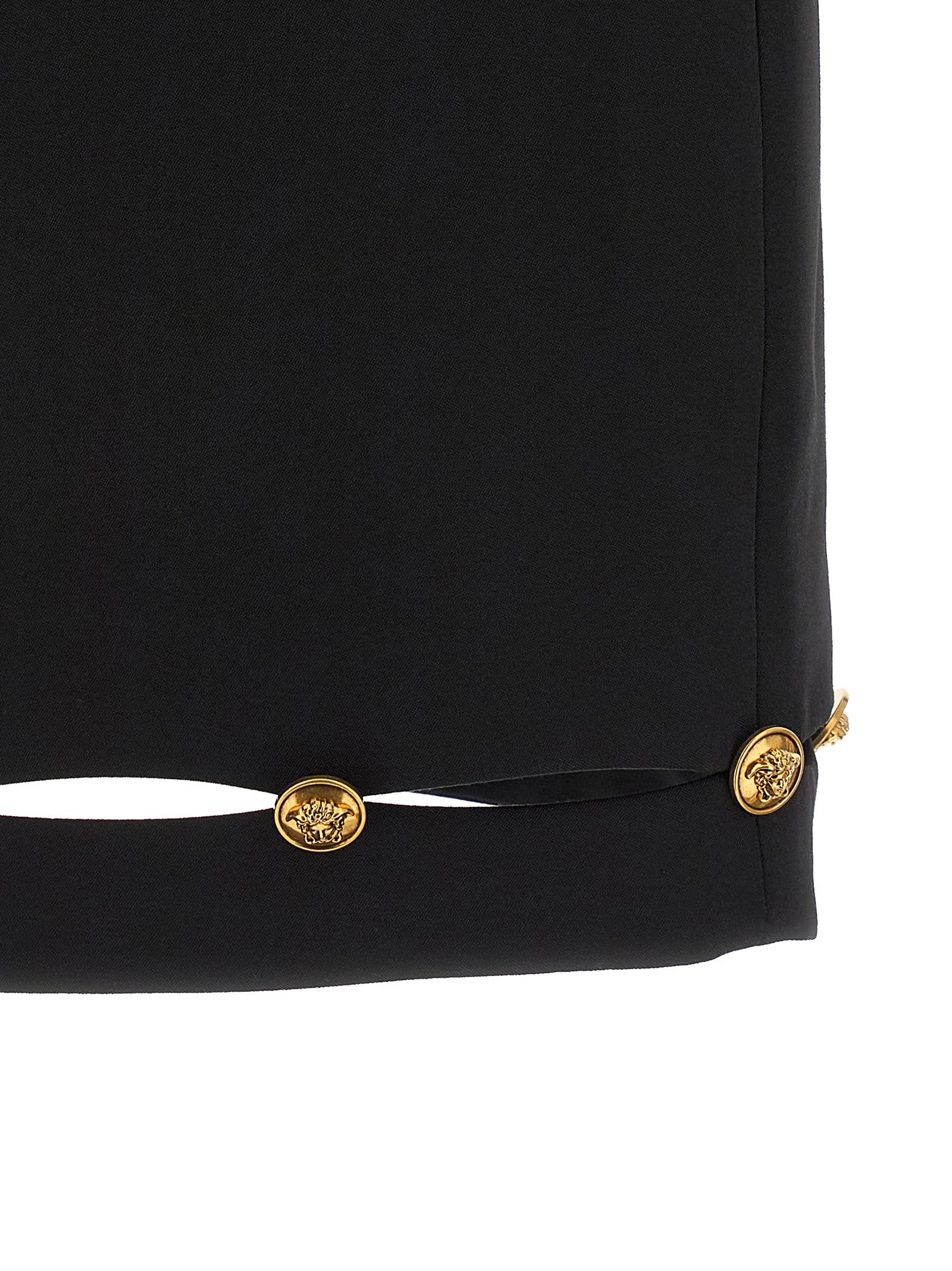 Versace Grain De Poudre Wool Skirt Black