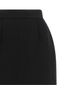 Versace Grain De Poudre Wool Skirt Black
