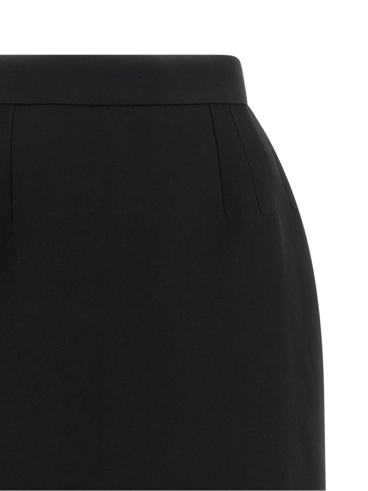 Versace Grain De Poudre Wool Skirt Black, view 3