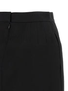 Versace Grain De Poudre Wool Skirt Black, view 4
