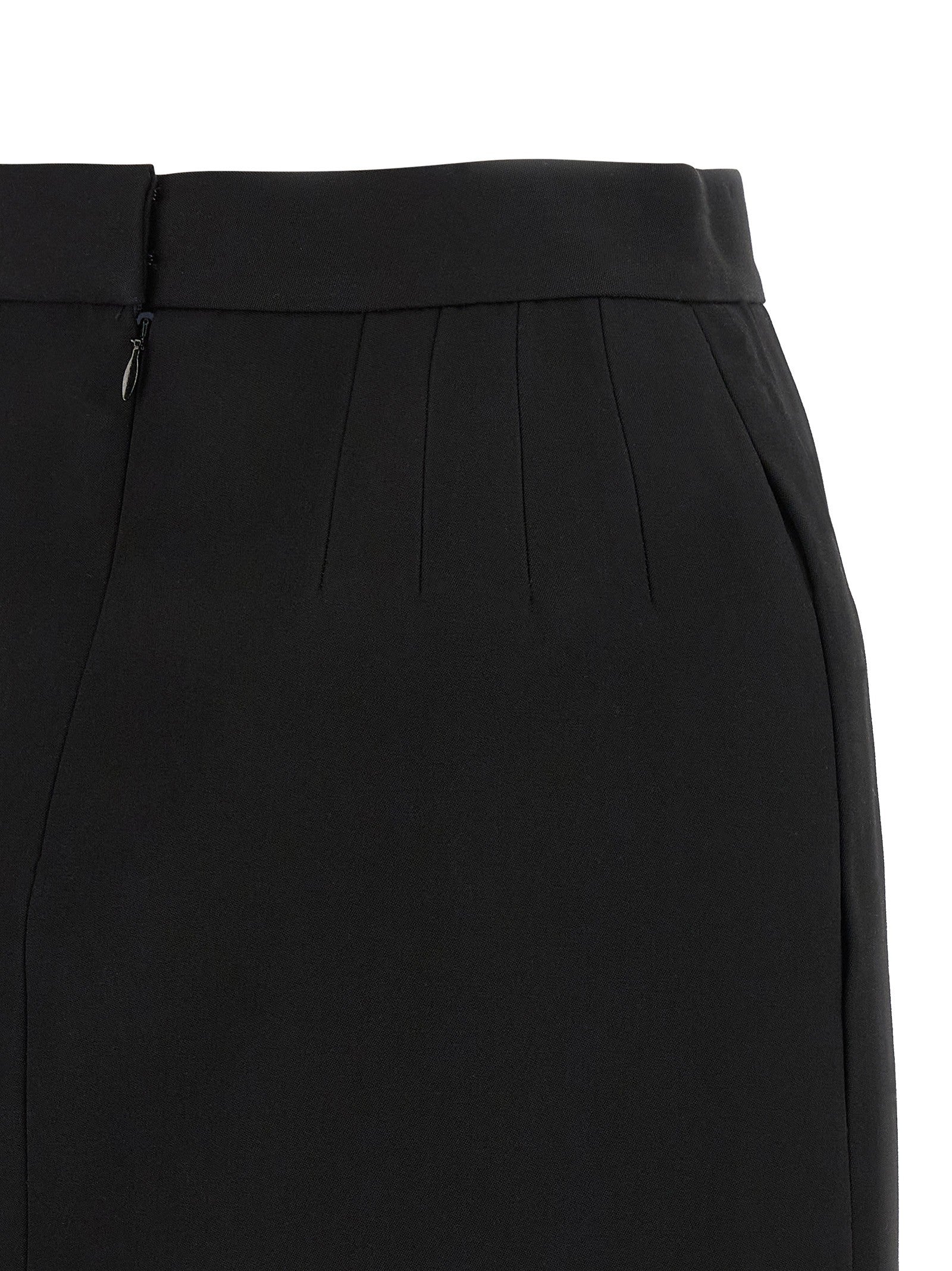 Versace Grain De Poudre Wool Skirt Black