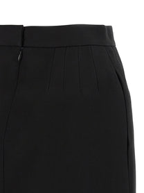Versace Grain De Poudre Wool Skirt Black