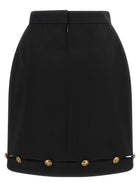 Versace Grain De Poudre Wool Skirt Black, view 2