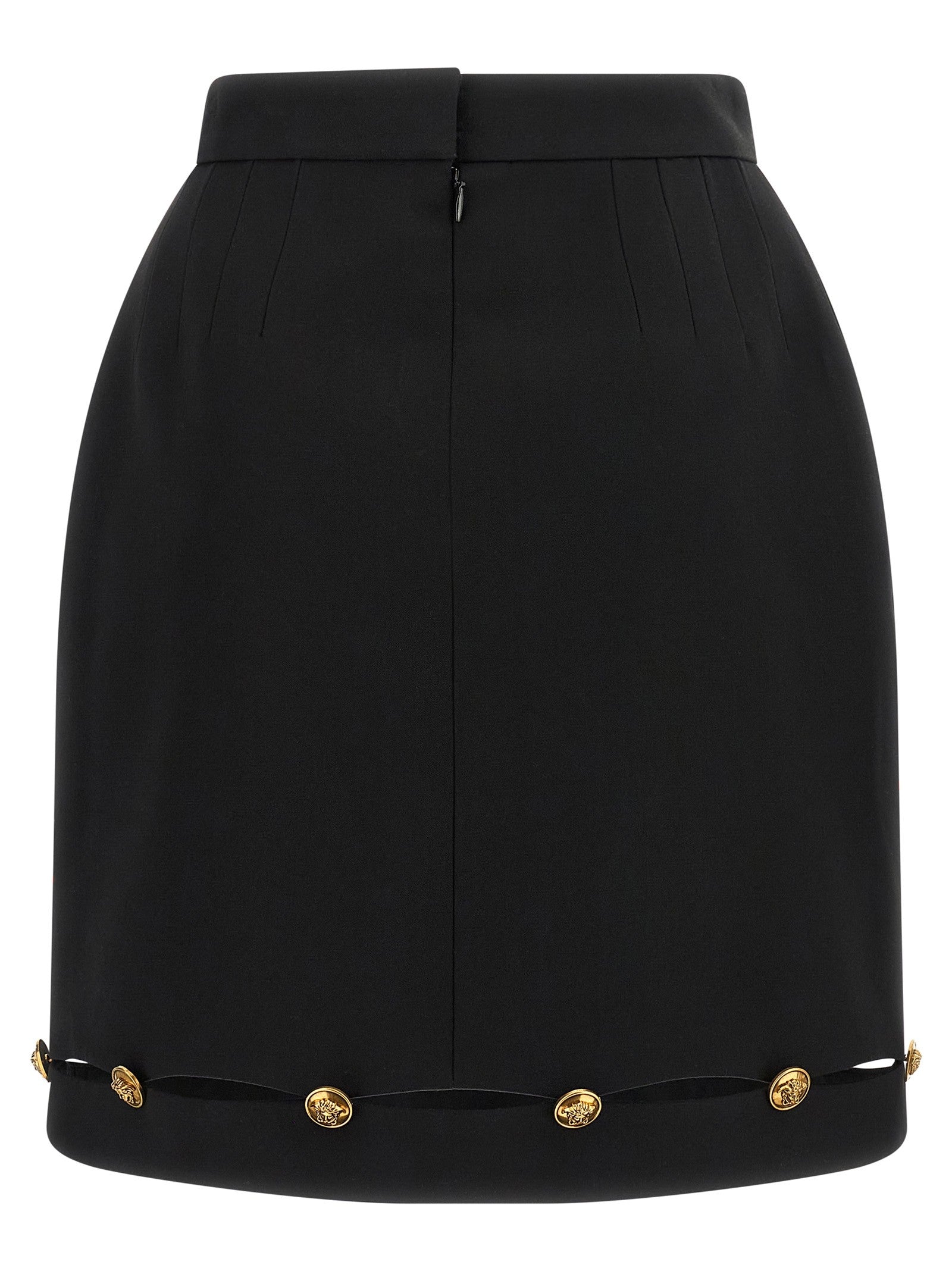 Versace Grain De Poudre Wool Skirt Black