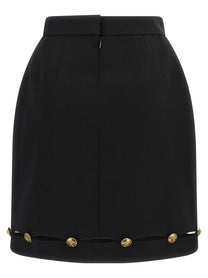 Versace Grain De Poudre Wool Skirt Black