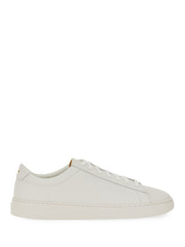 Boss Men's Grained Leather Sneaker White
