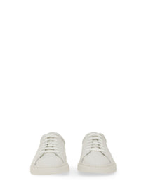 Boss Men's Grained Leather Sneaker White