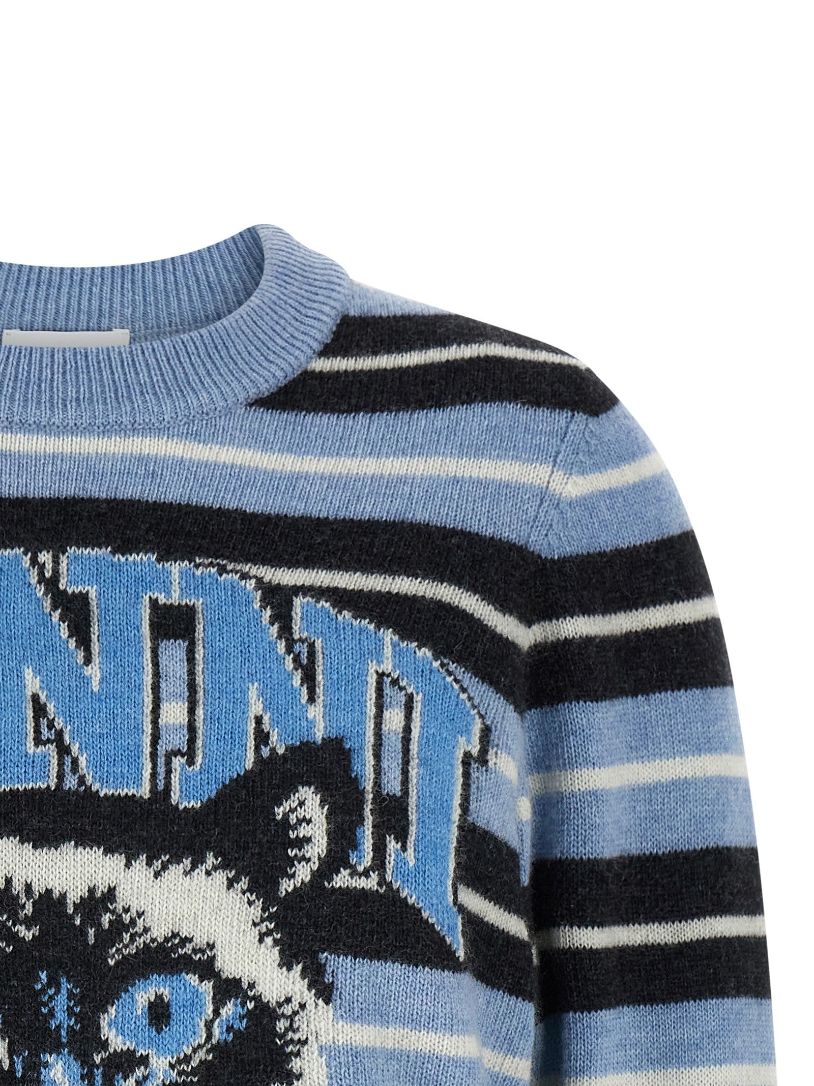Ganni Graphic Wool Sweater Blue