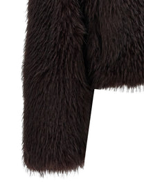 Pinko Gravina Eco Fur Coat Purple
