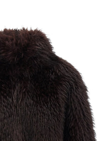 Pinko Gravina Eco Fur Coat Purple
