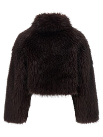 Pinko Gravina Eco Fur Coat Purple