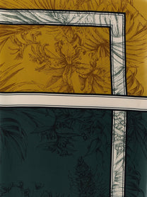 Ferragamo Gravure Print Scarf Gold