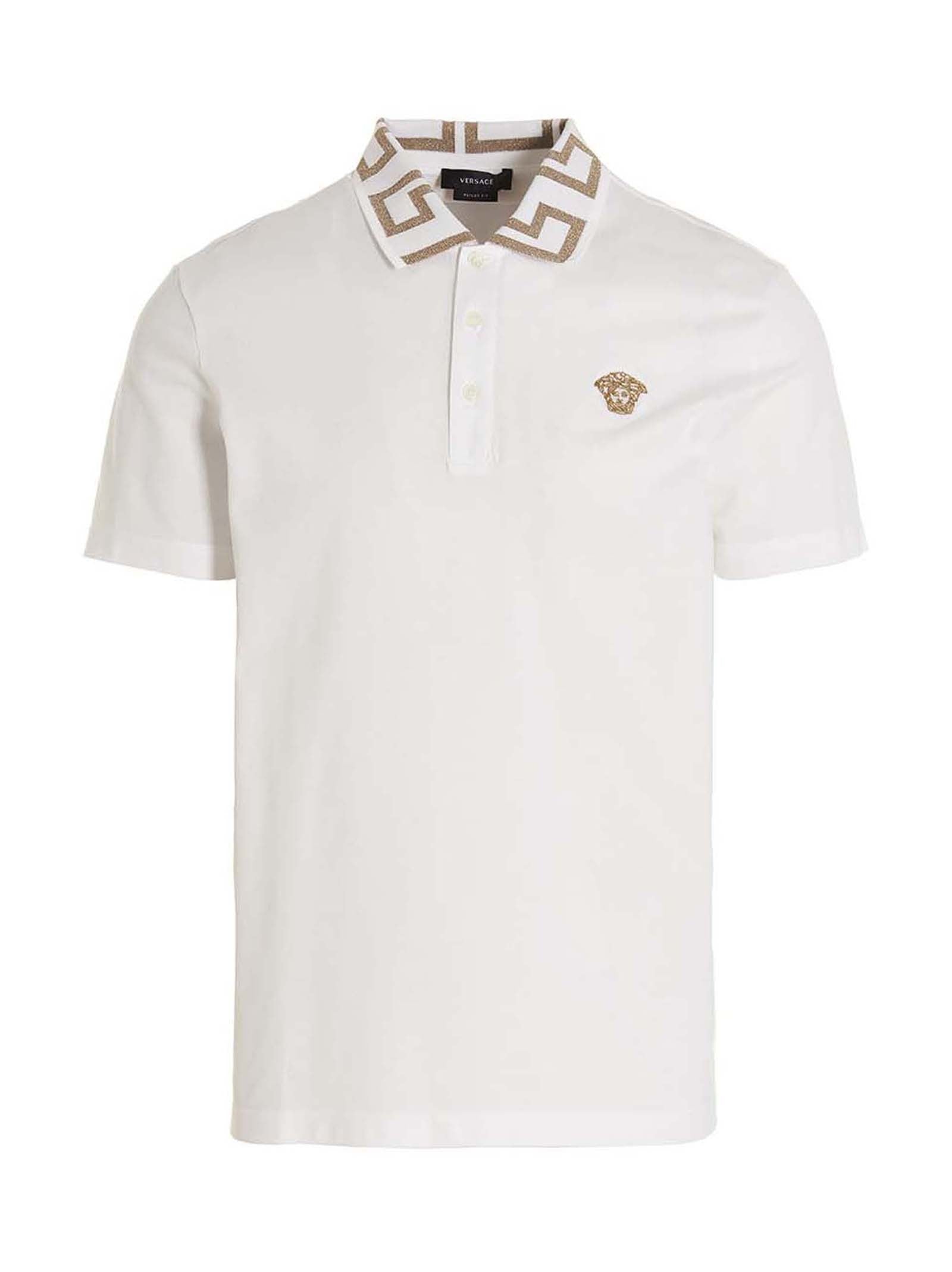 Versace Greca Polo Shirt White