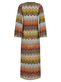 Missoni Greek Motif Cover up Dress Gold