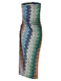 Missoni Greek Motif Cover up Dress Gold
