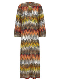 Missoni Greek Motif Cover up Dress Gold