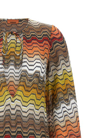 Missoni Greek Motif Cover up Dress Gold