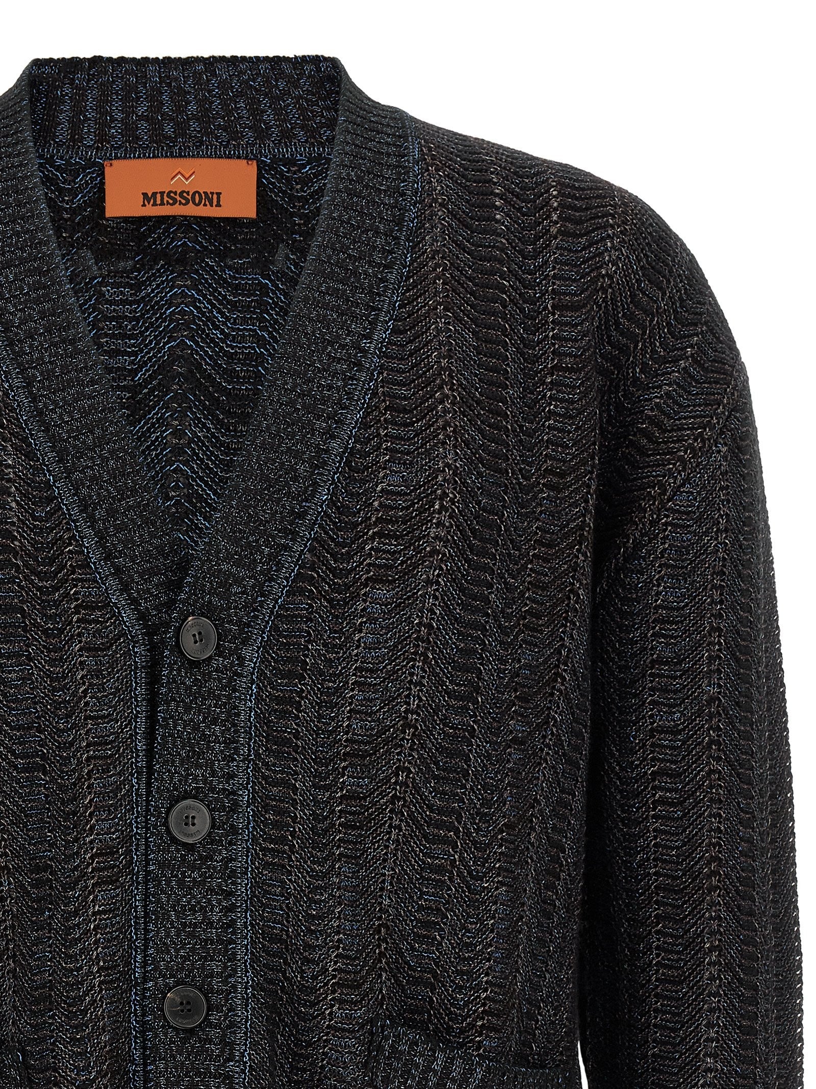 Missoni Greek Pattern Cardigan Blue