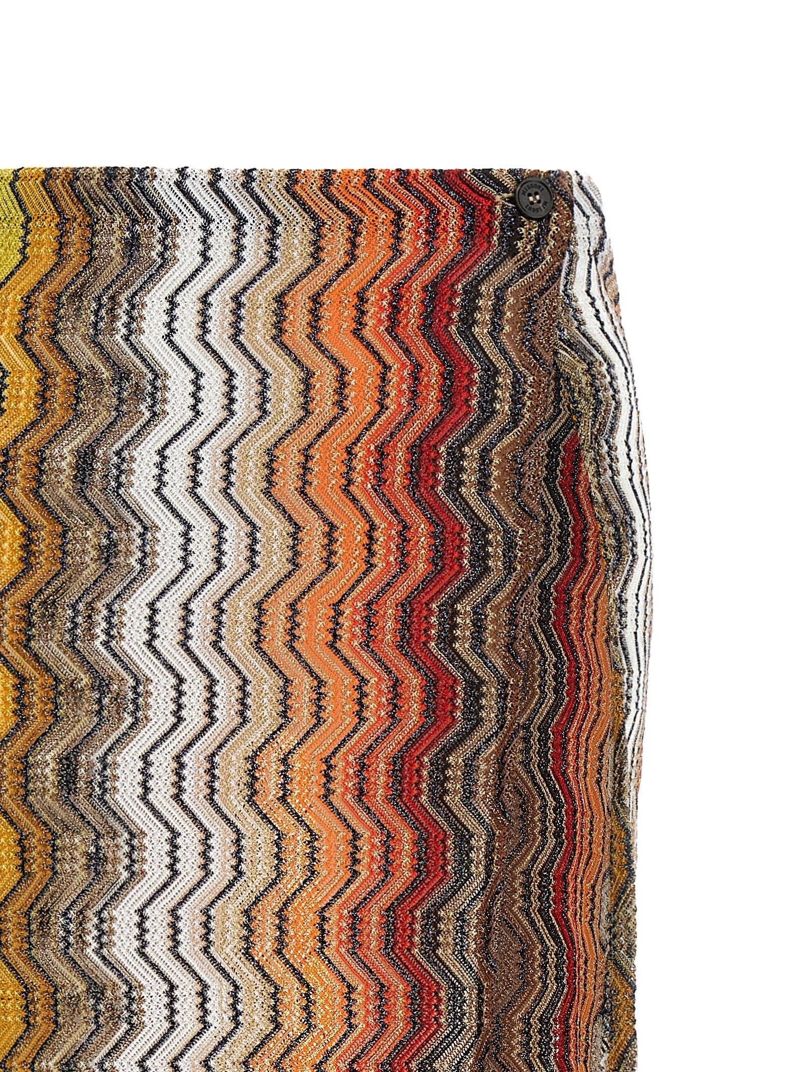 Missoni Greek Zig Pattern Raschel Skirt Gold
