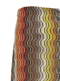 Missoni Greek Zig Pattern Raschel Skirt Gold