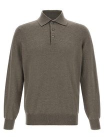 Brunello Cucinelli Green Cashmere Polo Shirt Green