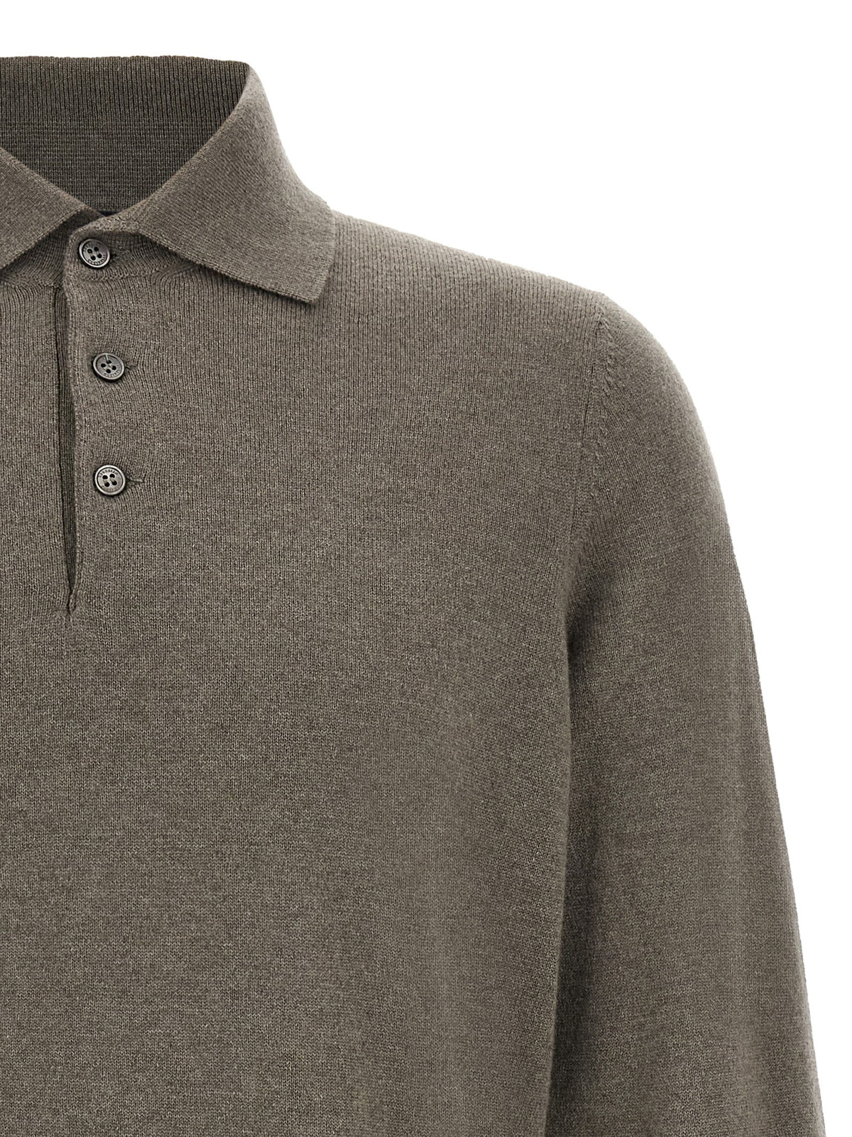 Brunello Cucinelli Green Cashmere Polo Shirt Green