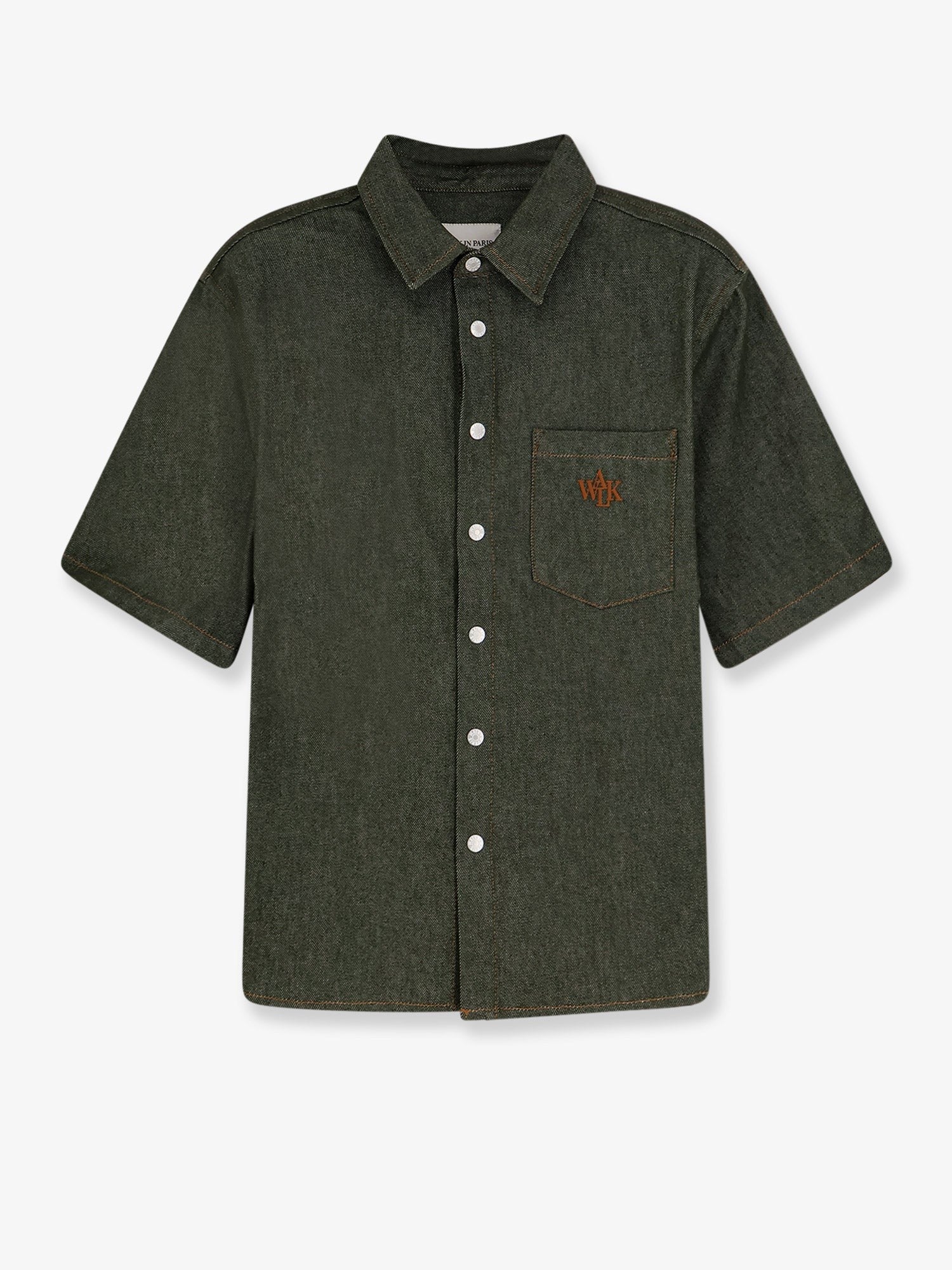 Walk In Paris Men's Green Denim Shirt Green