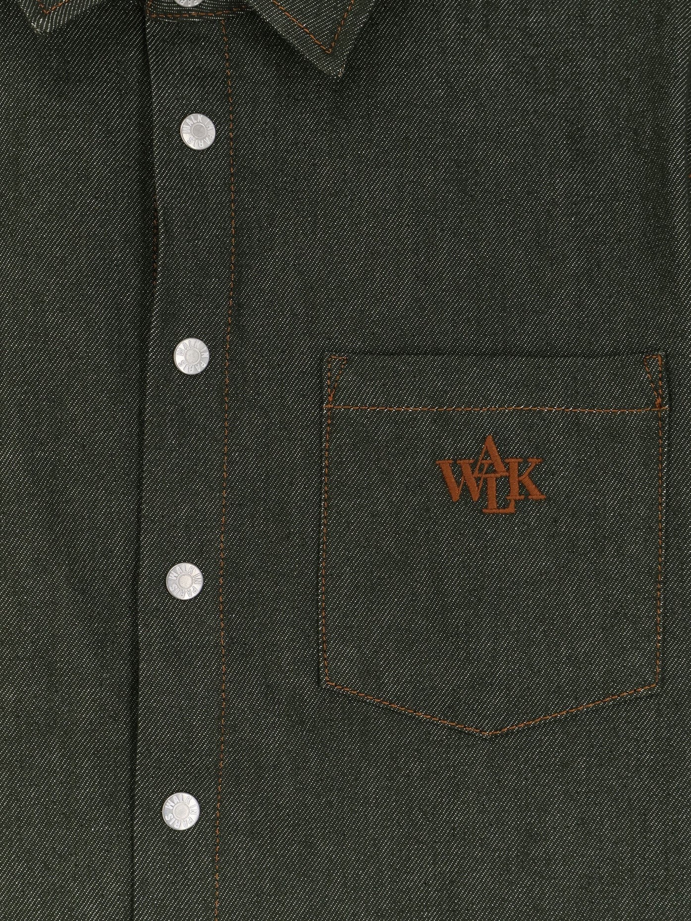 Walk In Paris Men's Green Denim Shirt Green