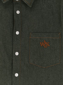 Walk In Paris Men's Green Denim Shirt Green