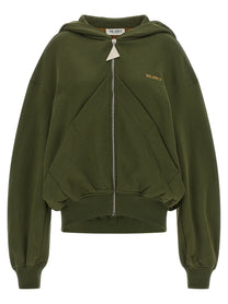 The Attico Green Fleece Hoodie Green