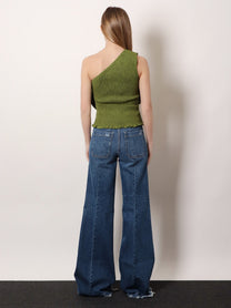 FARM Rio Women's Green Linen and Viscose Top Green