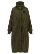 Ganni Green Nylon Windbreaker Green