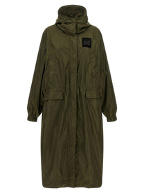 Ganni Green Nylon Windbreaker Green