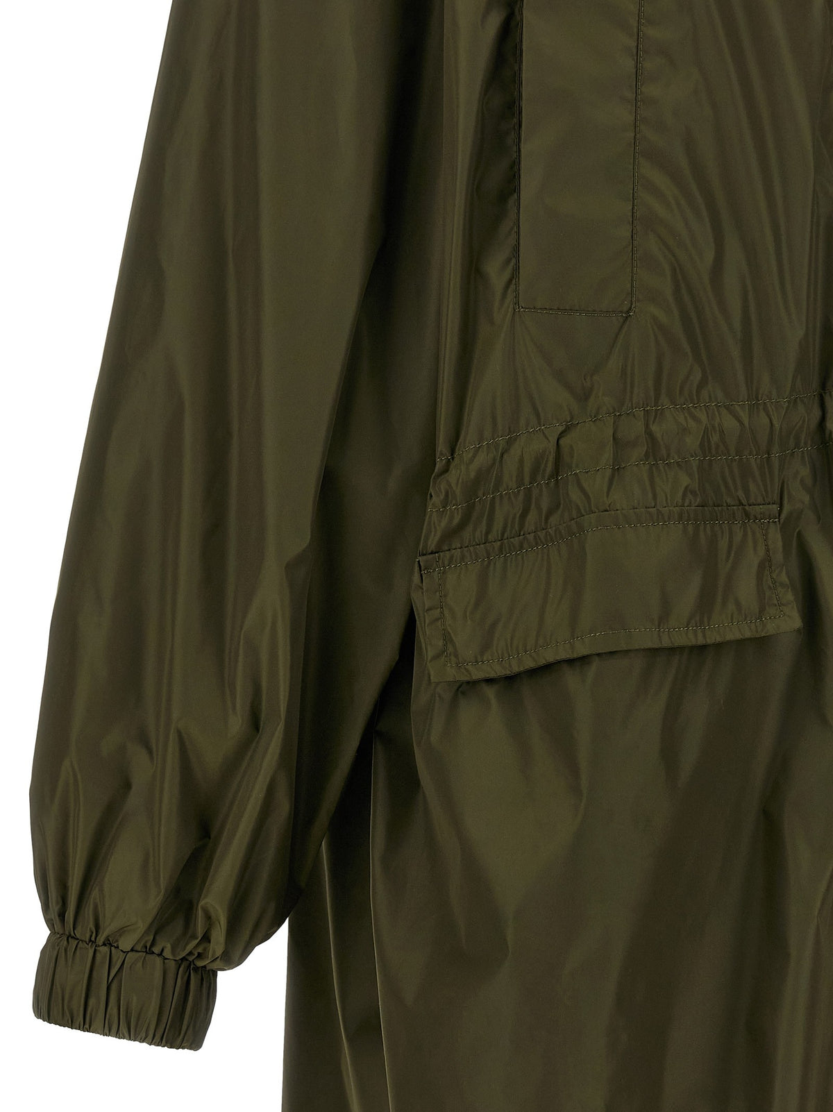 Ganni Green Nylon Windbreaker Green
