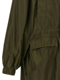 Ganni Green Nylon Windbreaker Green