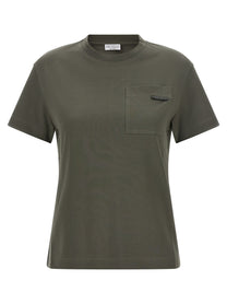 Brunello Cucinelli Green Shiny Tab Shirt Green