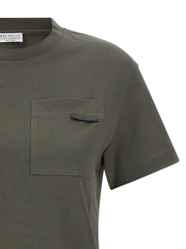 Brunello Cucinelli Green Shiny Tab Shirt Green