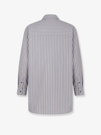 Soeur Women's Grenade Striped Cotton Shirt Grey