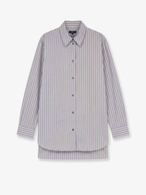 Soeur Women's Grenade Striped Cotton Shirt Grey